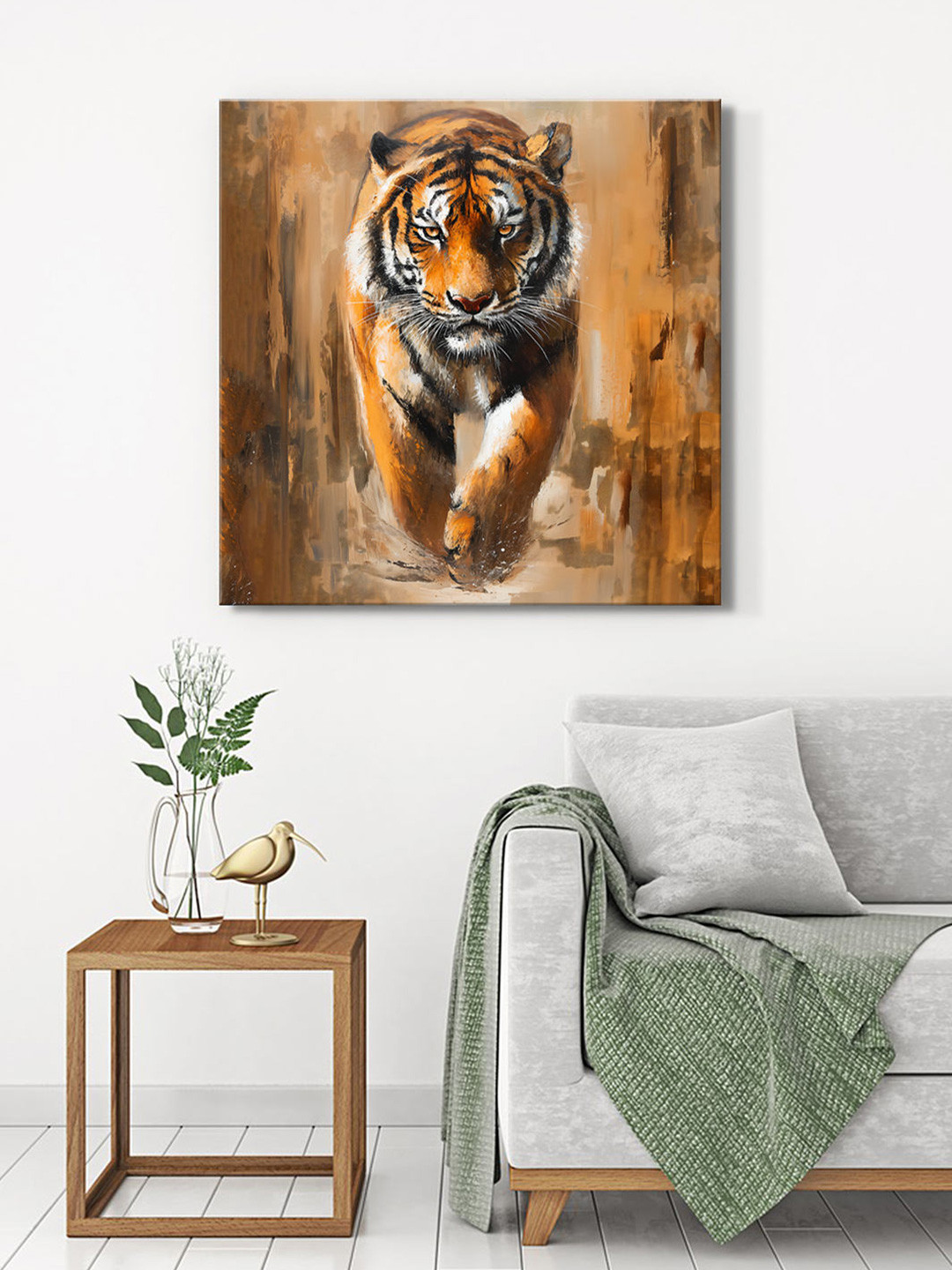 999Store Brown & White Majestic Tiger Canvas Wall Art