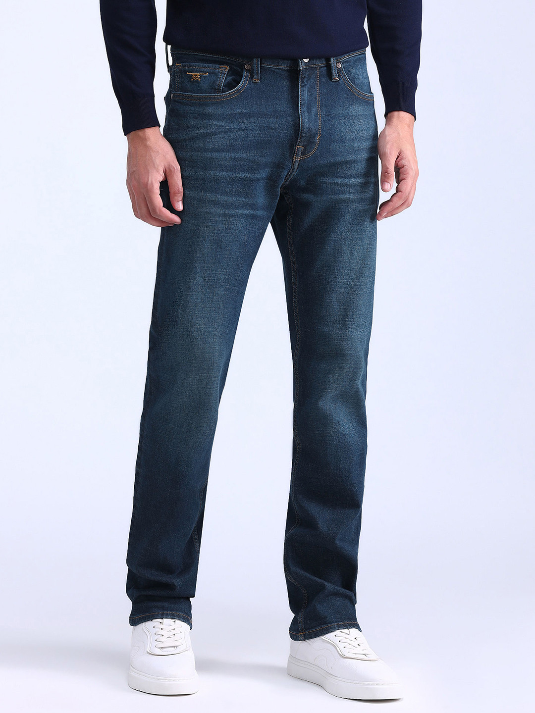 Flying Machine Men Heavy Fade Stretchable Slim Fit Jeans