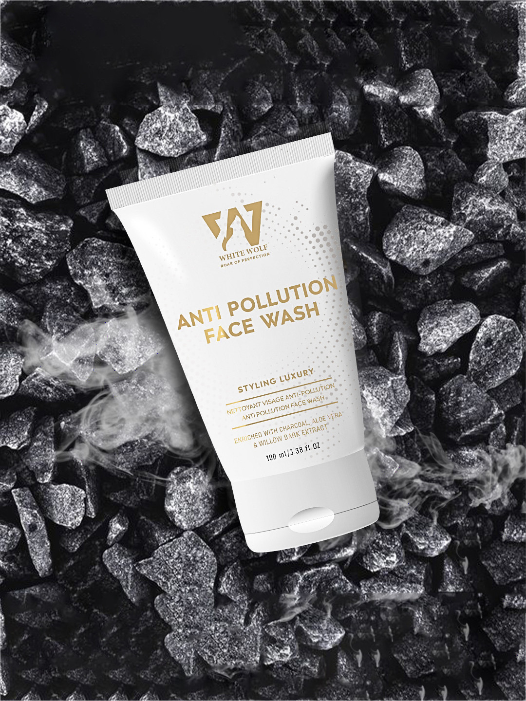 White Wolf Anti Pollution Face Wash With Activated Charcoal-100ml