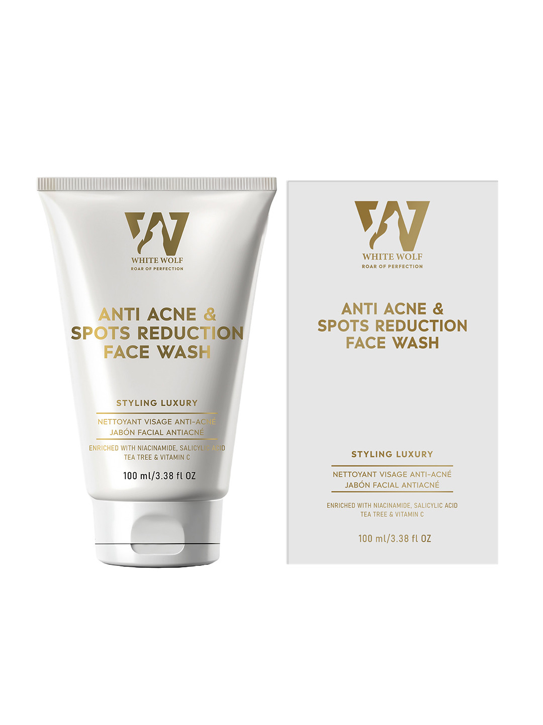 White Wolf Anti Acne & Spot Reduction Face Wash With Salicylic Acid-100ml