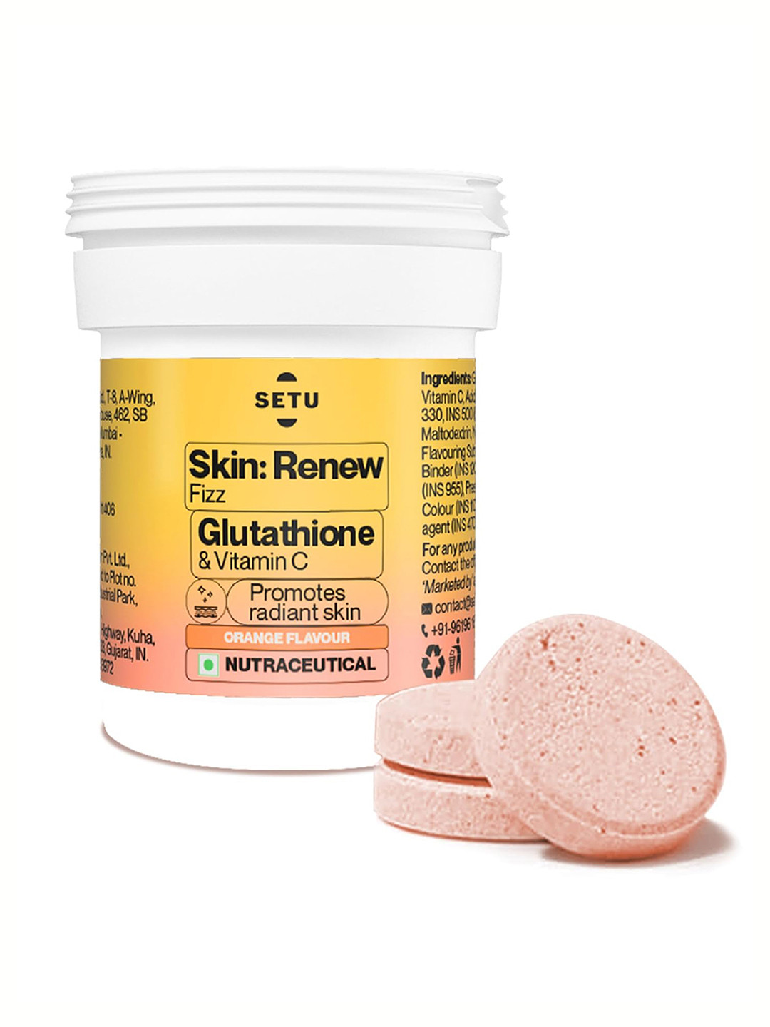 SETU Skin Renew Glutathione Tablet For Glowing Skin - 3 Effervescent Tablets