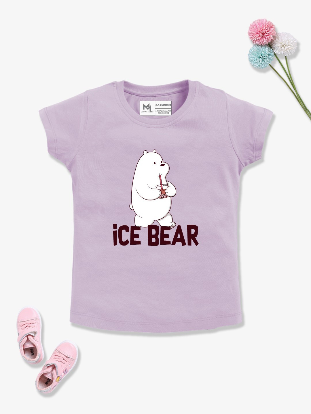 YK X Minute Mirth Infant Girls Ice Bear Printed Pure Cotton T-shirt