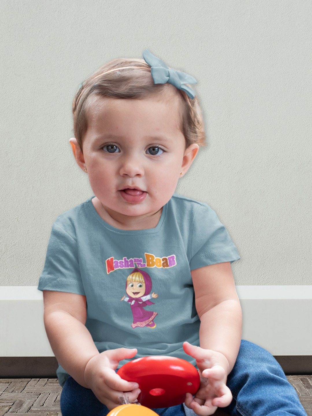 YK X Minute Mirth Infant Girls Masha And The Bear Printed Pure Cotton T-shirt