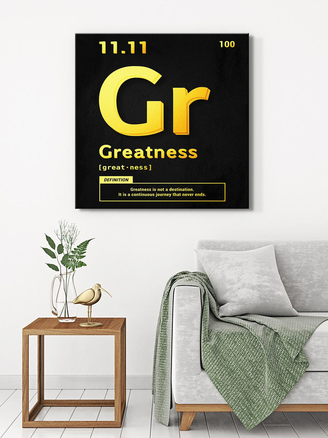 999Store Black & Yellow Canvas Typography Paintings Wall Art