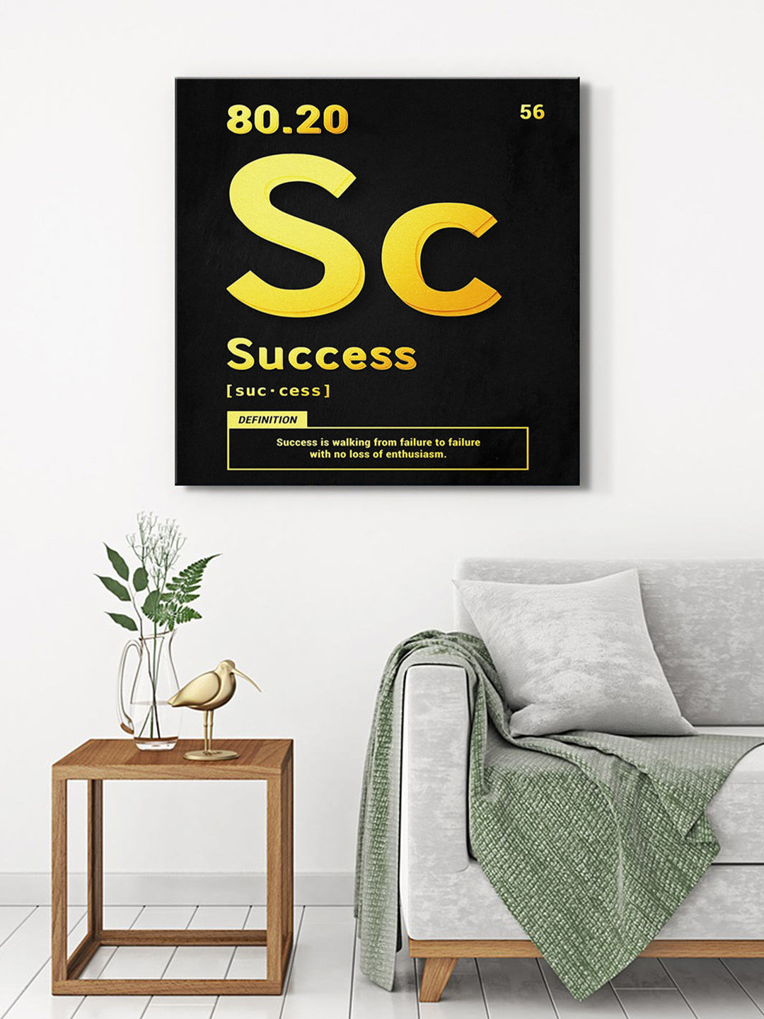 999Store Black & Yellow Canvas Typography Paintings Wall Art