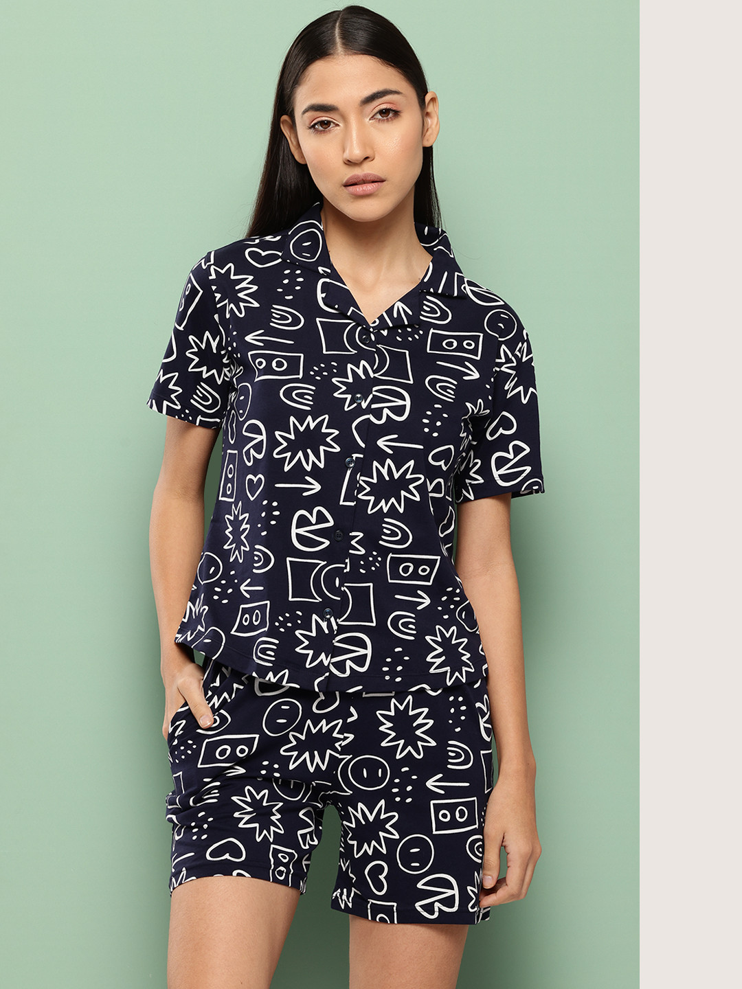 Leading Lady Conversational Printed Night suit