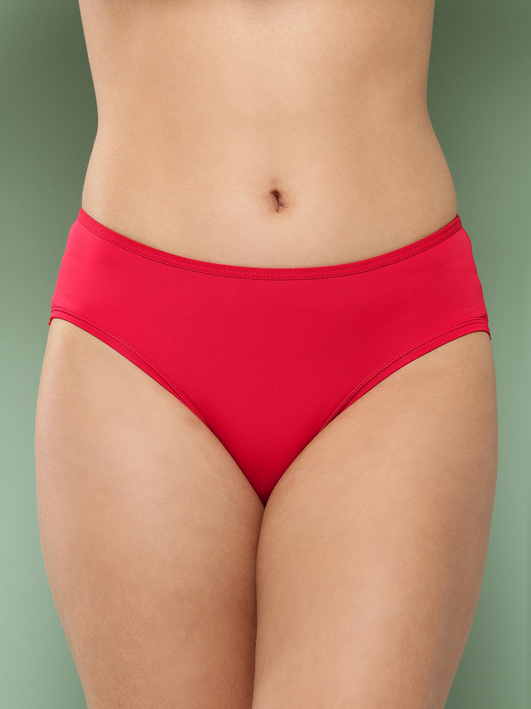 Leading Lady Women's Solid No Visible Panty Line Laser- Cut Edge Hipster Brief