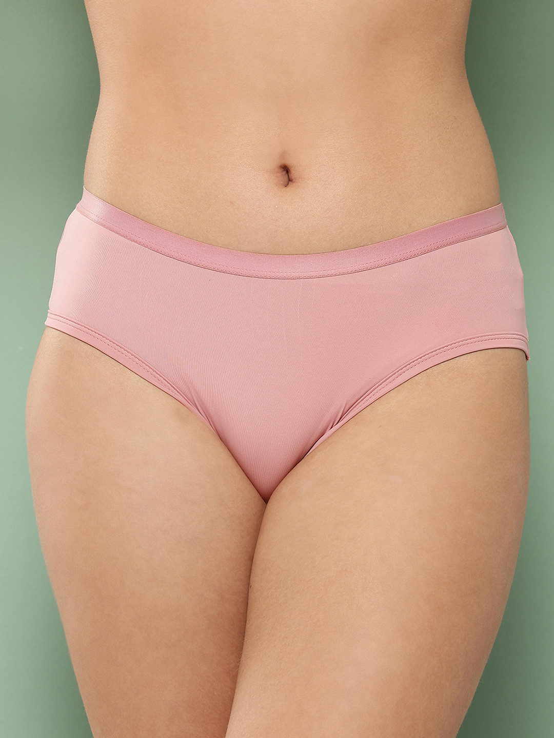 Leading Lady Women's Solid No Visible Panty Line Laser- Cut Edge Hipster Brief