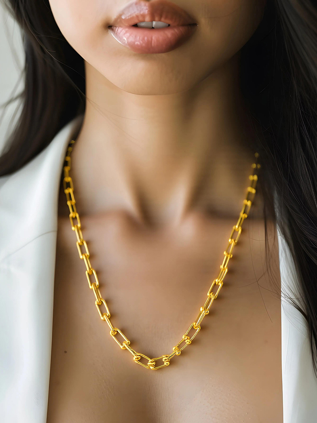 Rubans 18KT Gold-Plated Stainless Steel Tarnish-Free Waterproof Demi-Fine Link Chain