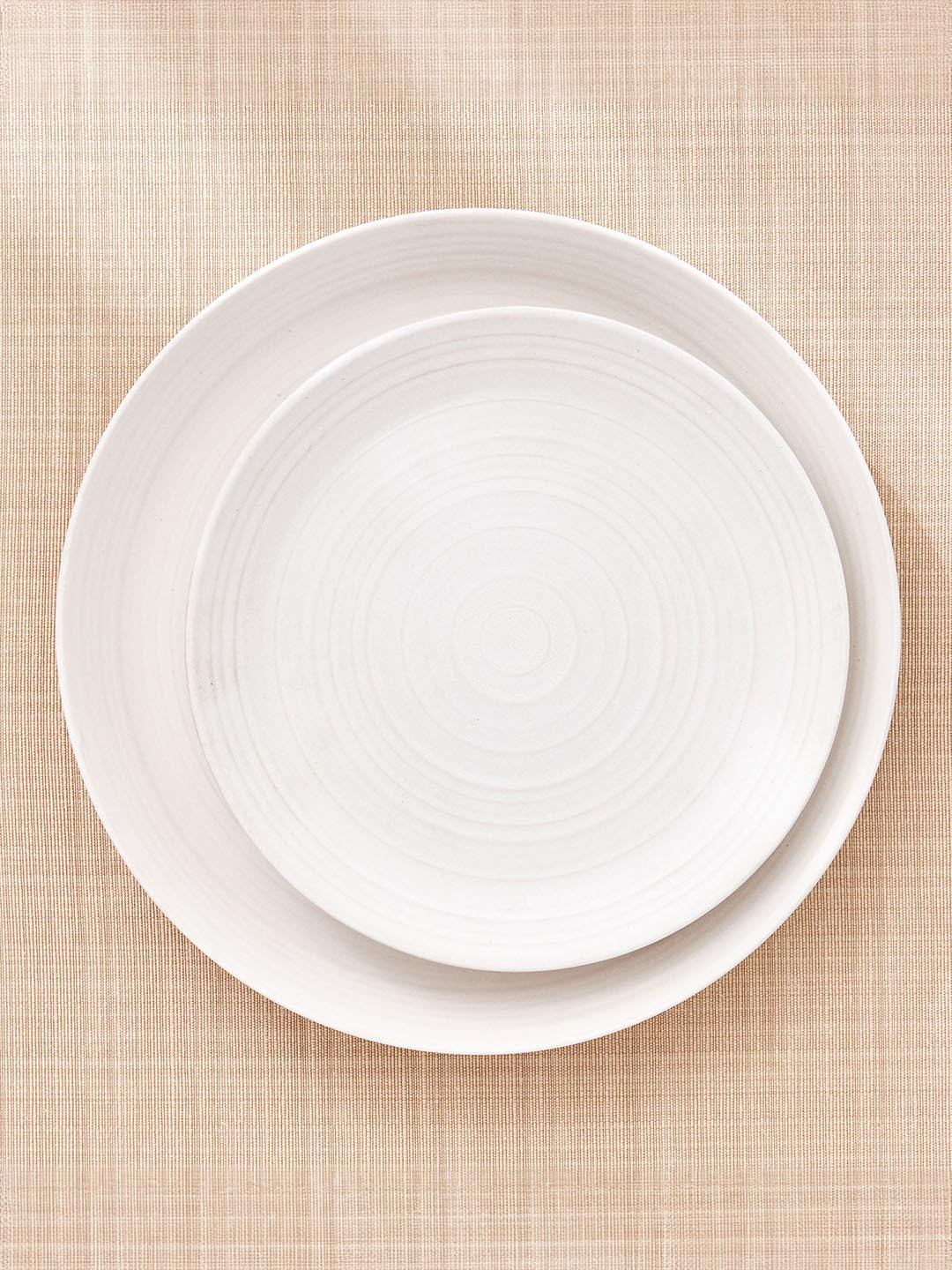 Home Centre Natura White Glossy Stoneware Plates