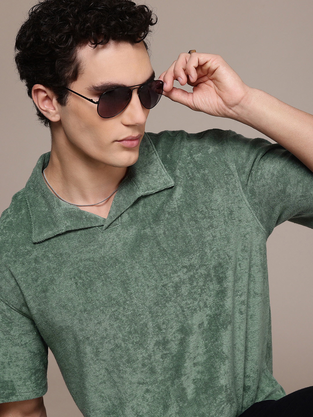 FCUK Relaxed Fit Polo Collar Anti Odour T-shirt with Towelling Finish