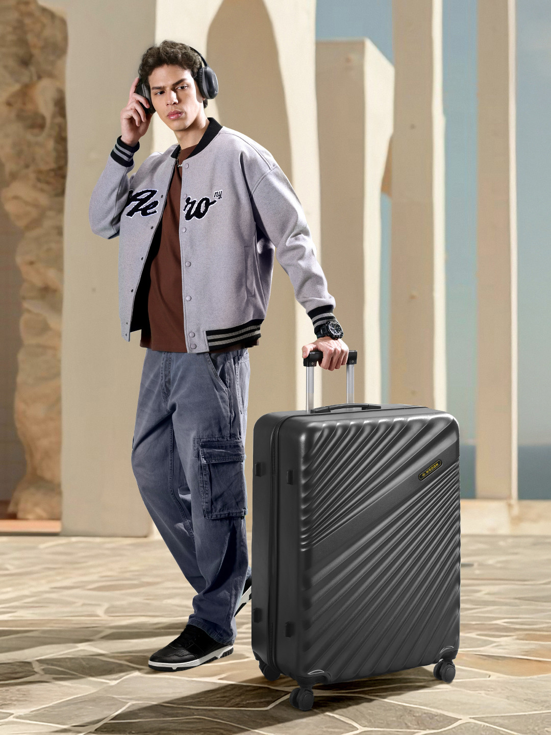 WROGN Maverick 8 Wheel Hard Large Trolley Suitcase - 28 Inch - 117 L