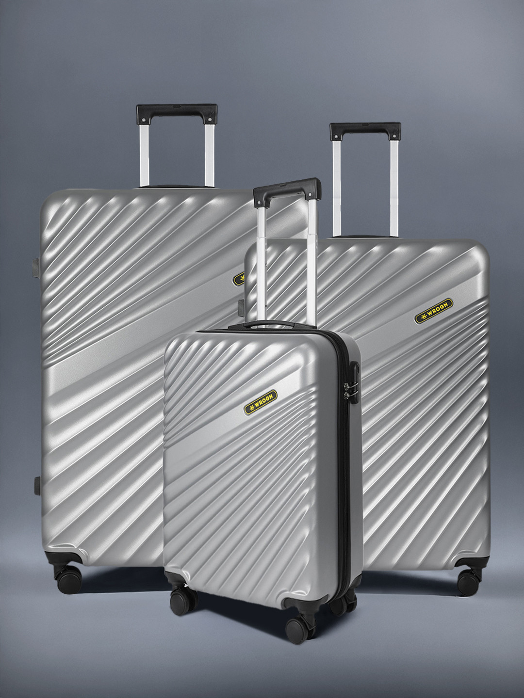 WROGN Maverick 8 Wheel Hard Set of 3 Trolley Suitcase - 28 Inch - 238 L