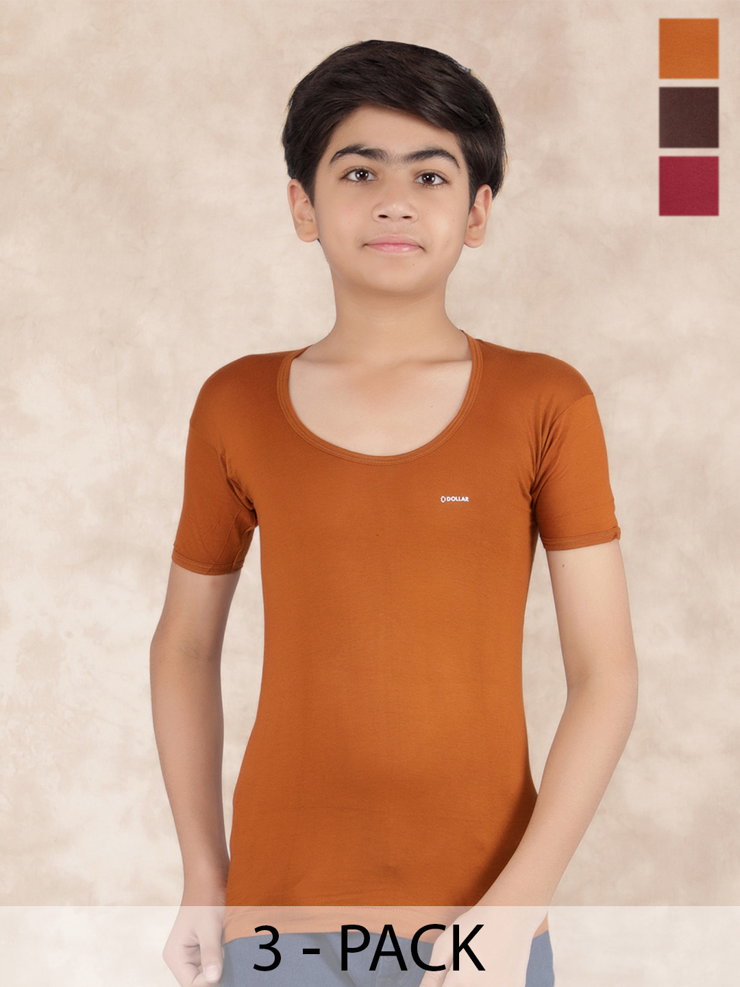 Dollar Boys Pack Of 3 Cotton Under Shirt Innerwear Vests