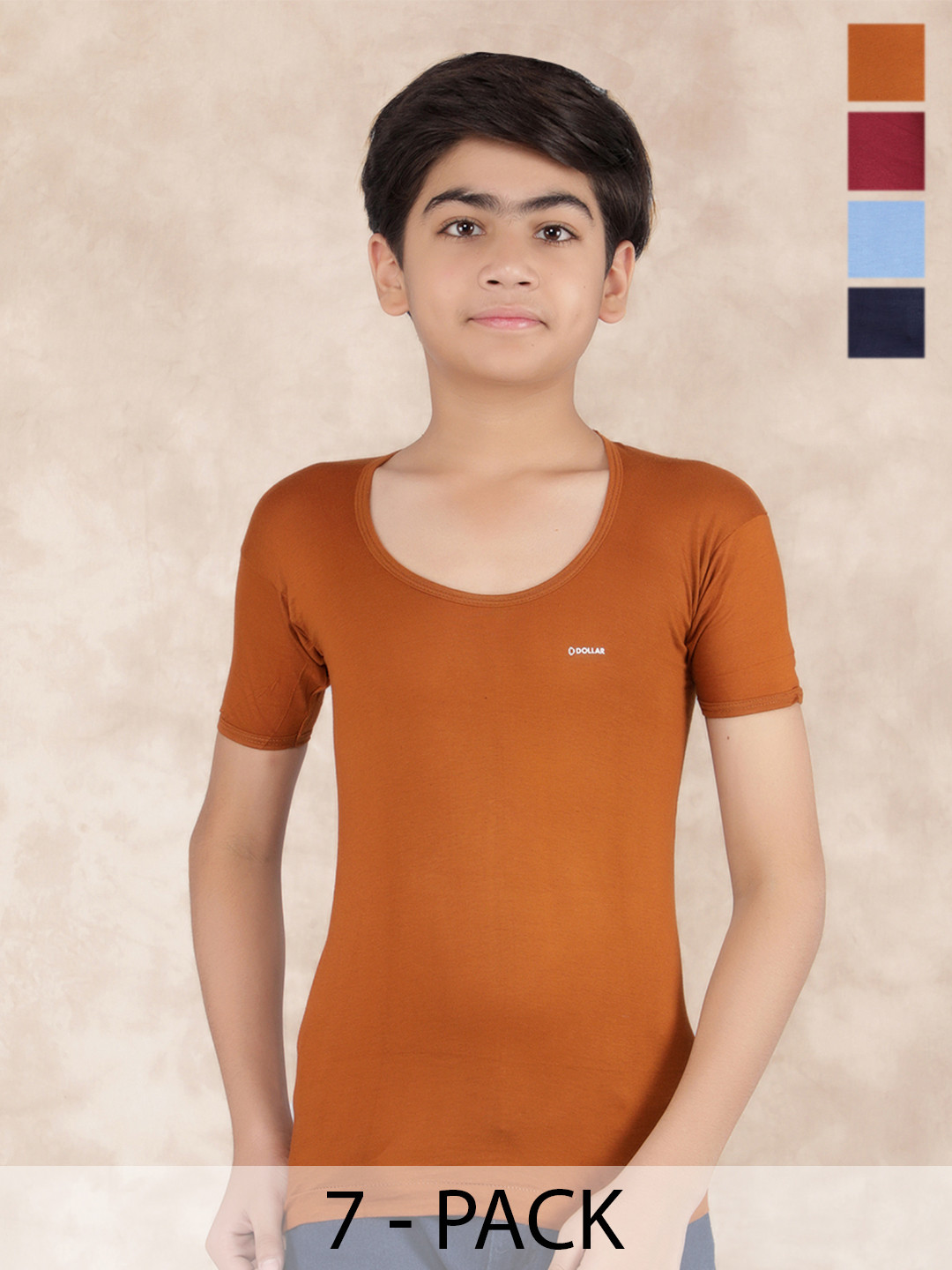 Dollar Boys Pack Of 7 Assorted Under Shirt Innerwear Vests VAN:MLHVE-02-K-AST2-PO7