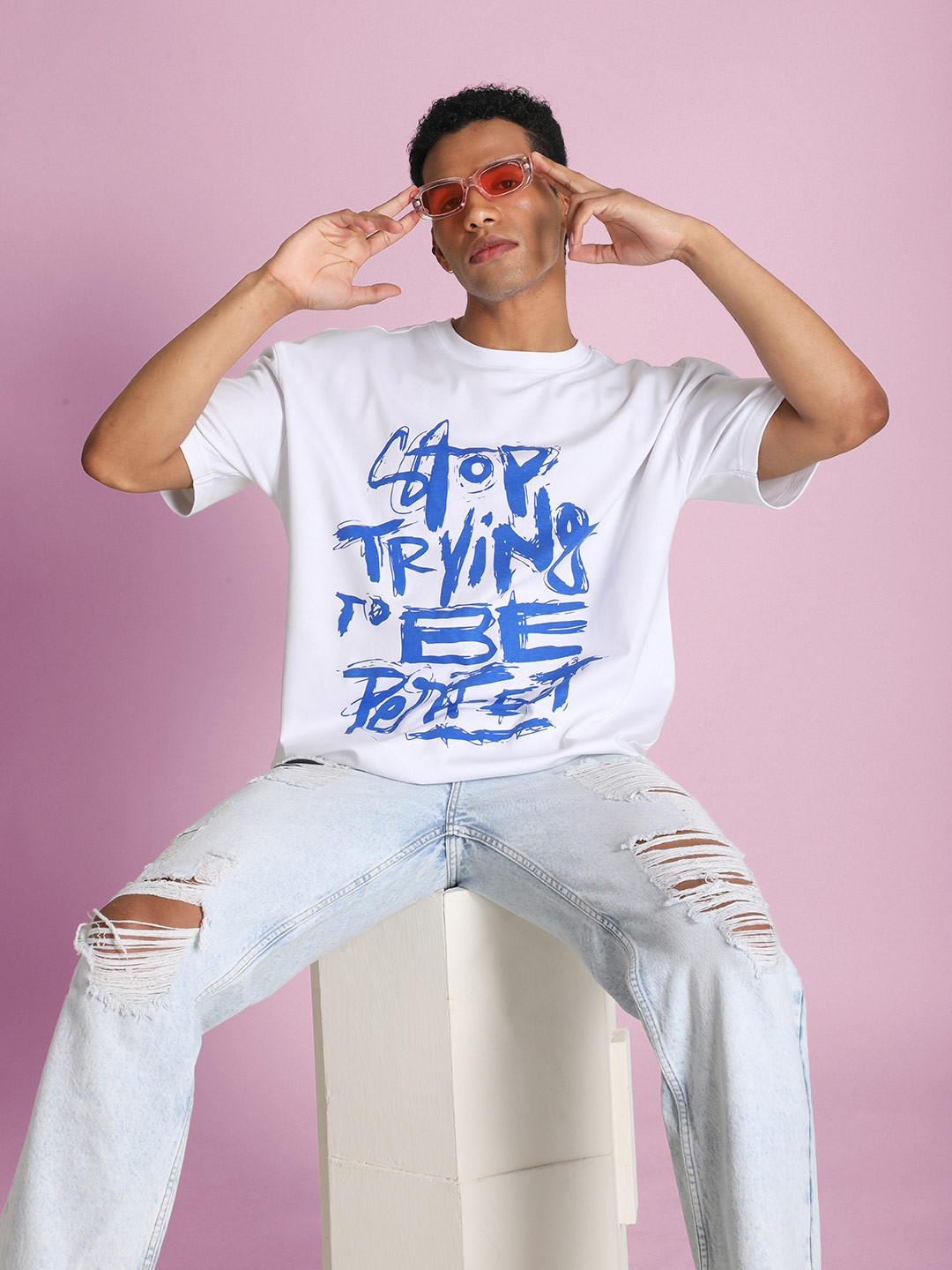Bene Kleed Men Typography Printed Oversized T-shirt