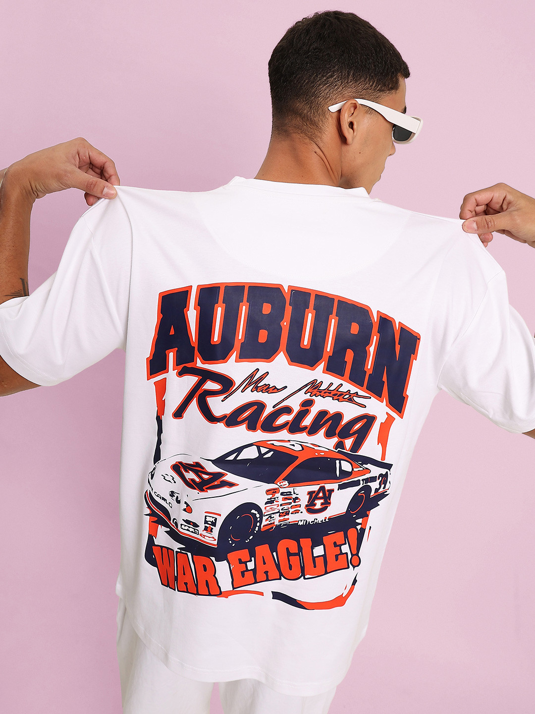 Bene Kleed Men Printed Cotton Applique Oversized T-shirt