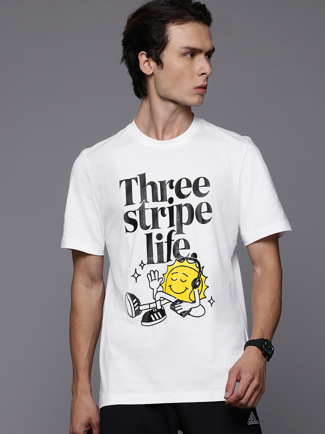 ADIDAS Positive Printed Pure Cotton T-shirt