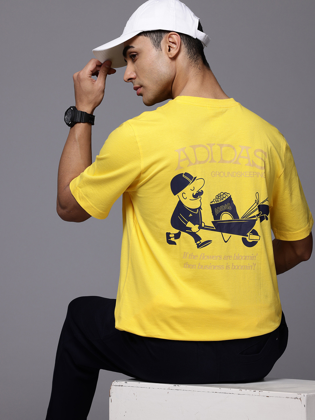 ADIDAS Pure Cotton Outdoor GROUNDSKEEP Printed T-shirt