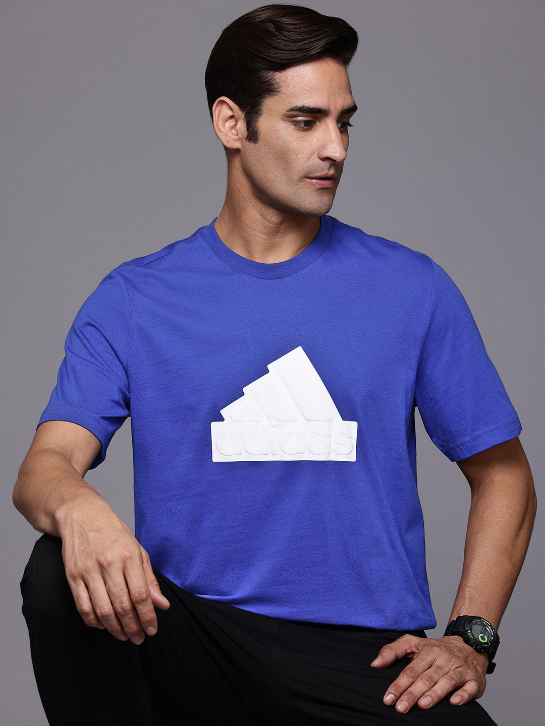 ADIDAS Logo Print Pure Cotton Regular T-shirt