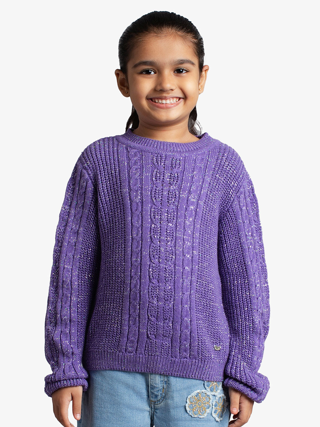 Ed-a-Mamma Girls Cable Knit Pullover