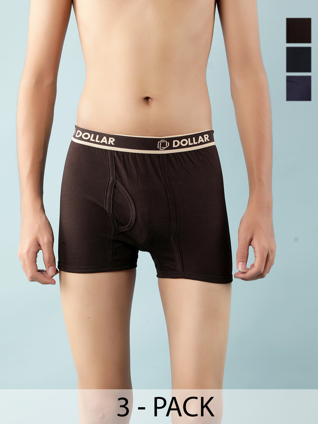 Dollar Boys Pack Of 3 Assorted Combed Cotton Trunks MLHTR-06-K-AST5-PO3