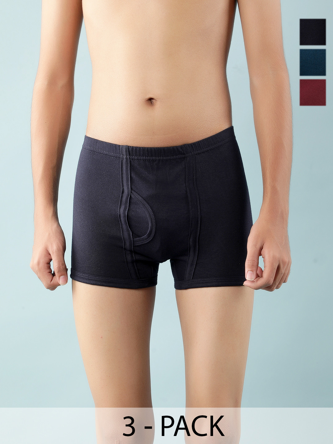 Dollar Boys Pack Of 3 Assorted Combed Cotton TrunksMLHTR-05-K-AST4-PO3