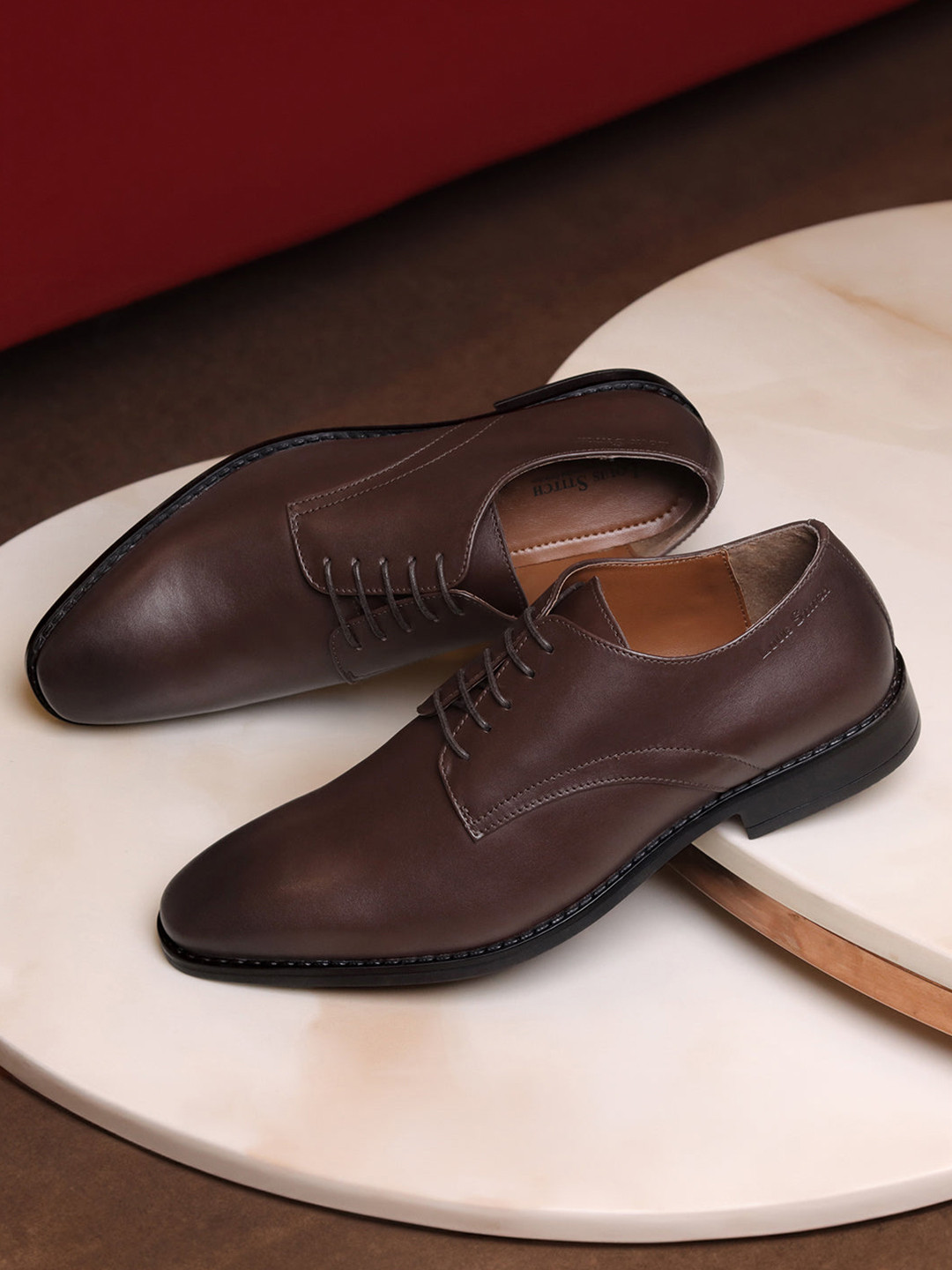 LOUIS STITCH Men Brown Premium Egyptian Crust Leather Formal Derbys