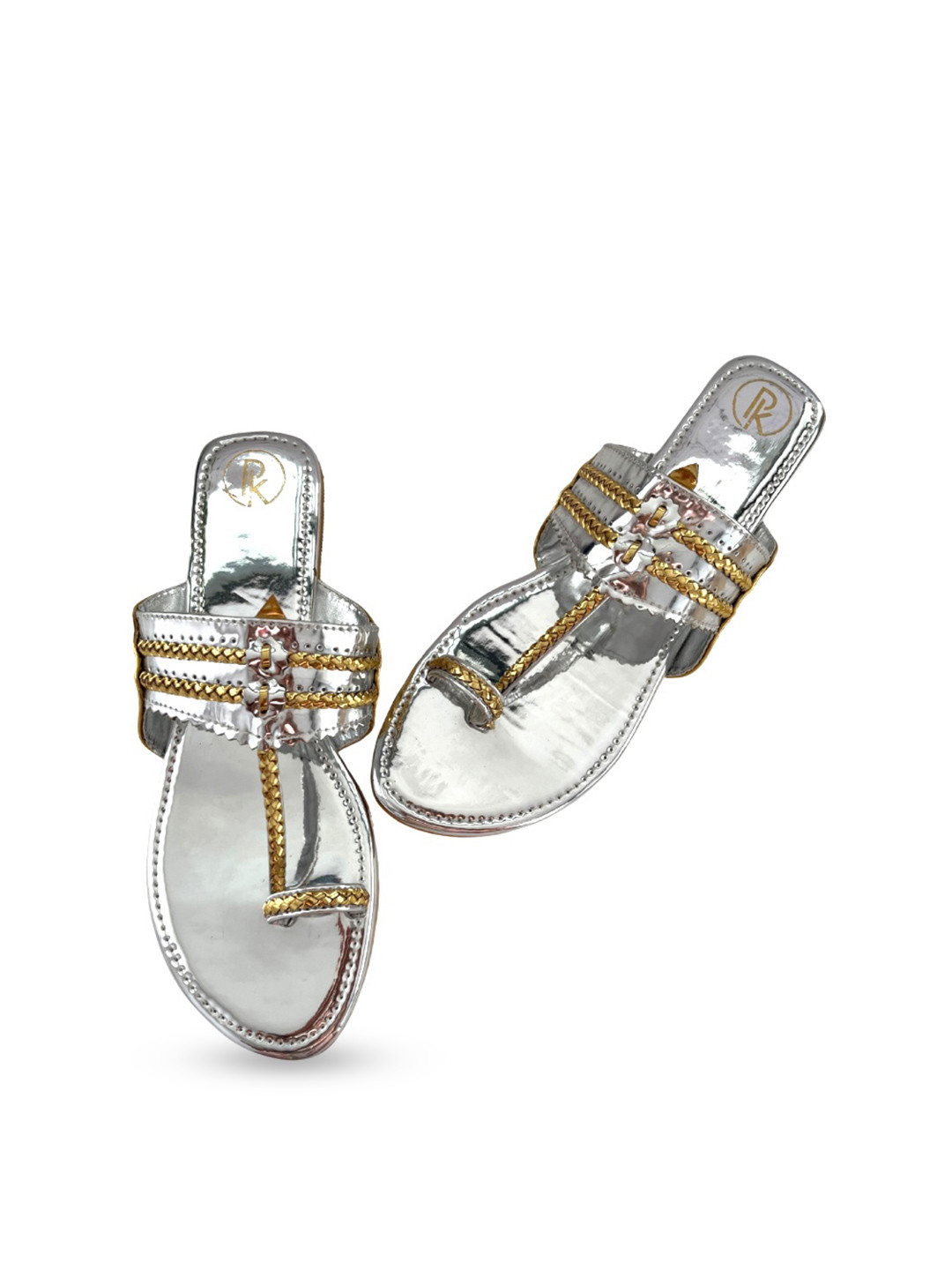 Preet Kaur Women Embellished T-Strap Kolhapuri Flats