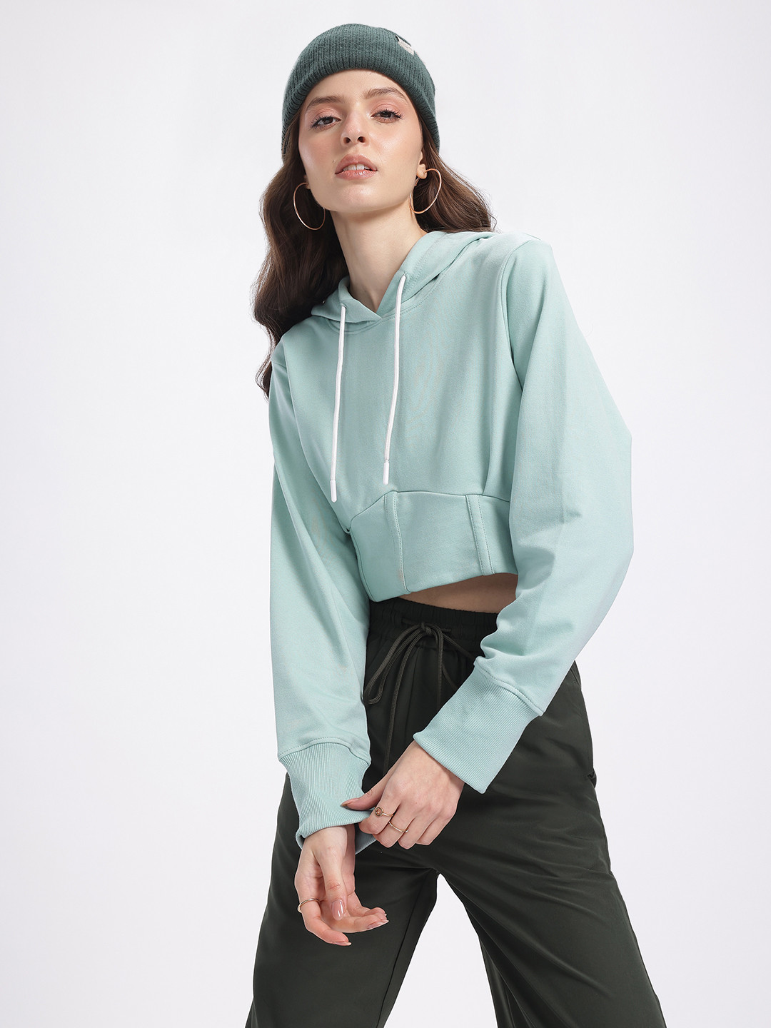 DressBerry Corset Hoodie Hooded Crop Sweatshirt