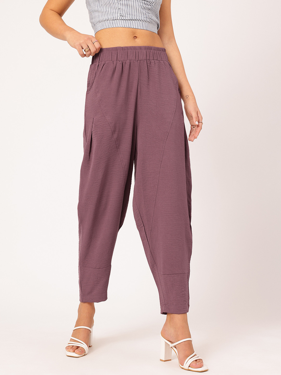 DressBerry Women Stylishly Tailored Casual Baggy Trousers