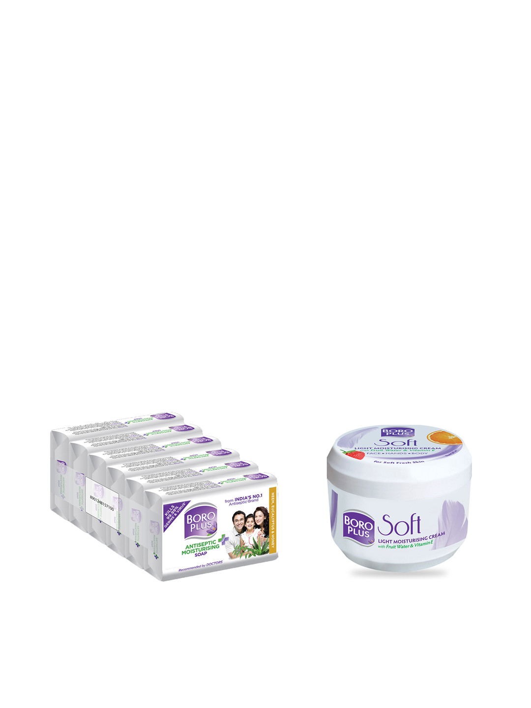 BOROPLUS Set of 6 Antiseptic Soap 125g each & 2 Soft Ayurvedic Antiseptic Cream 300ml