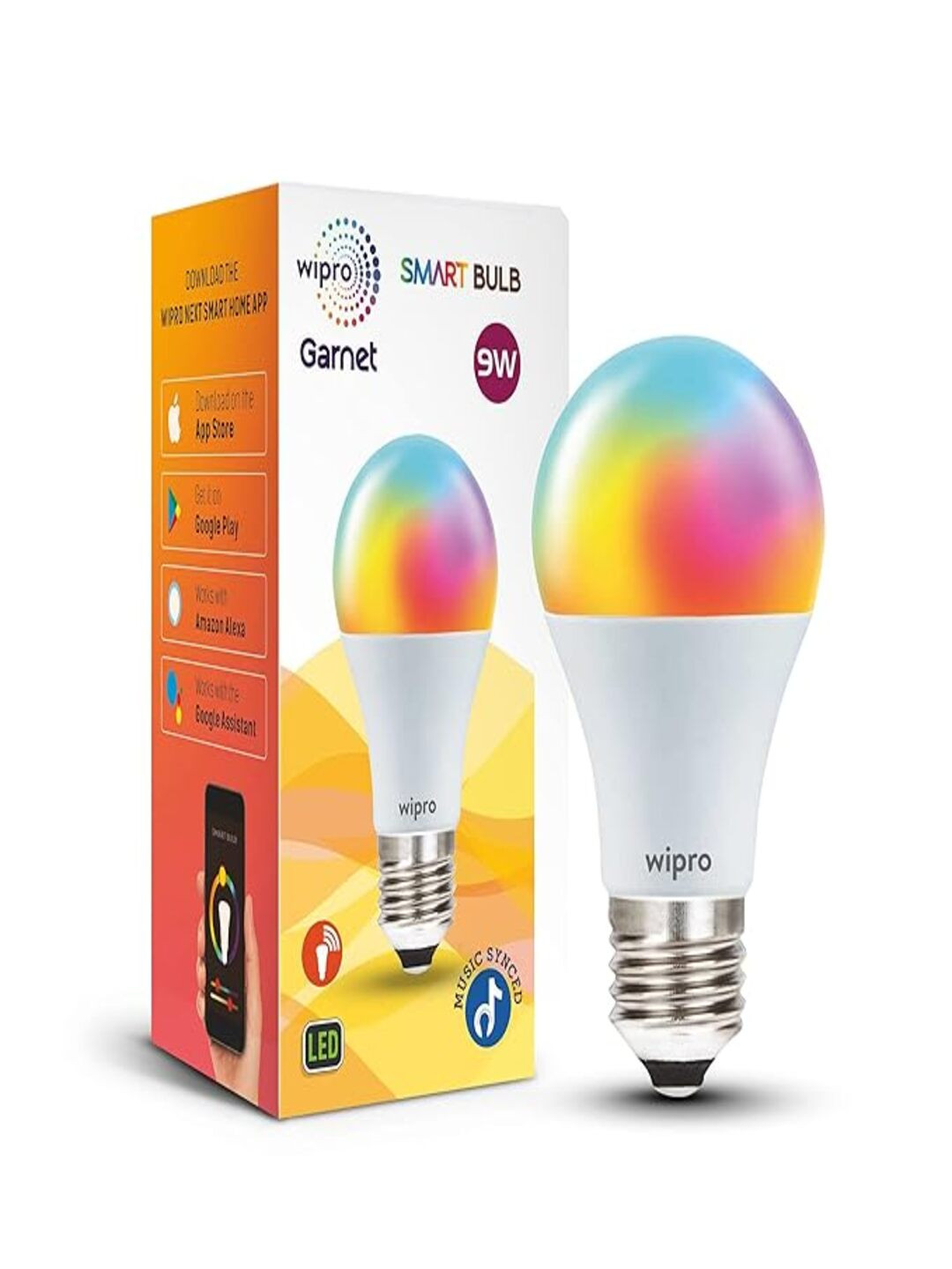 Wipro White Wireless Music Playing Remote Controller LED Bulb
