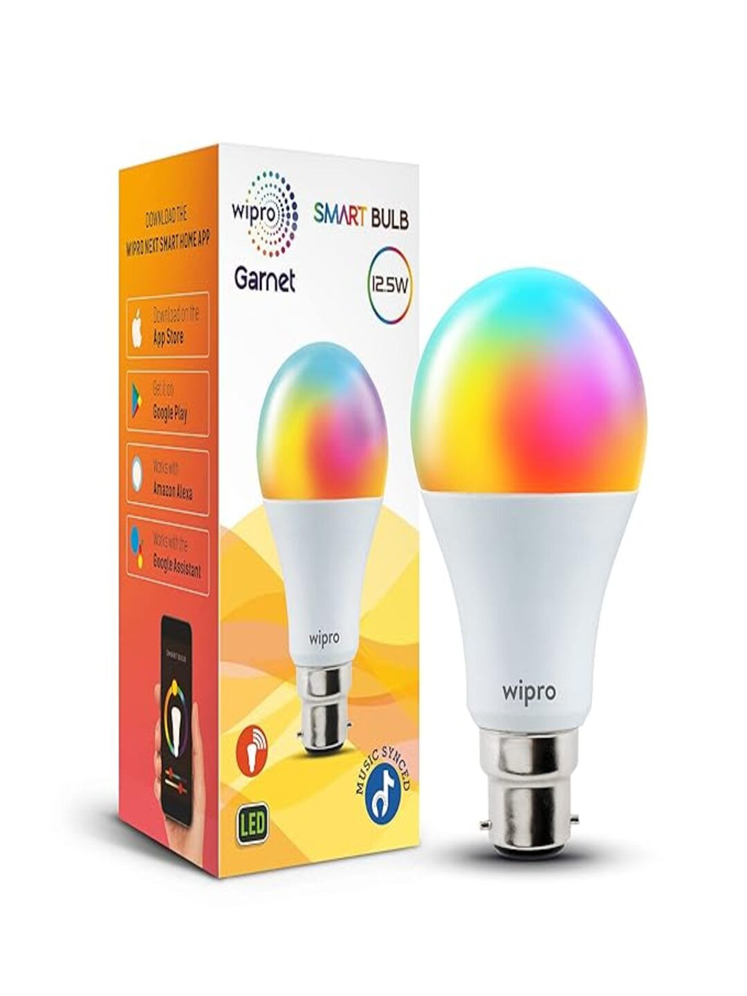 Wipro White Wireless Music Playing Remote Controller Smart Bulb
