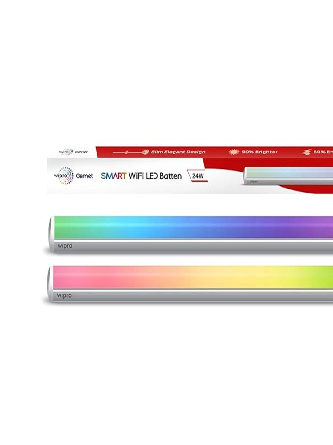 Wipro White Music Playing Wi-Fi 24W CCT+RGB LED Remote Control Smart Tube Light