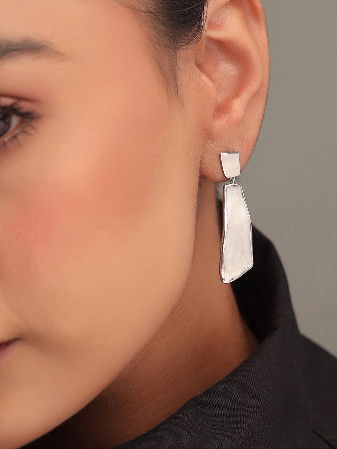 Kicky And Perky 9.25 Sterling Silver Rhodium-Plated Contemporary Drop Earrings