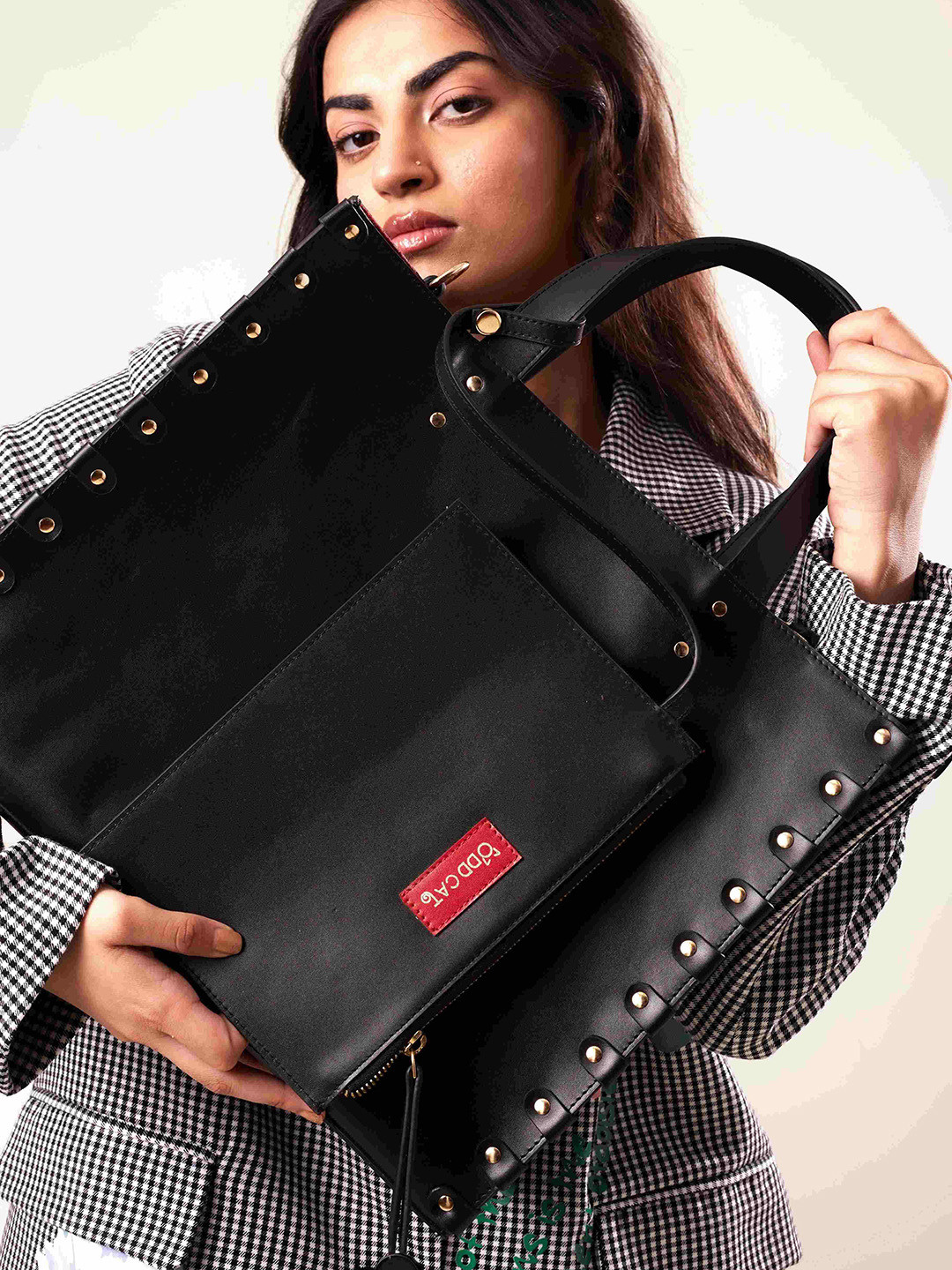 Oddcat Women Vegan Leather Structured Tote Bag