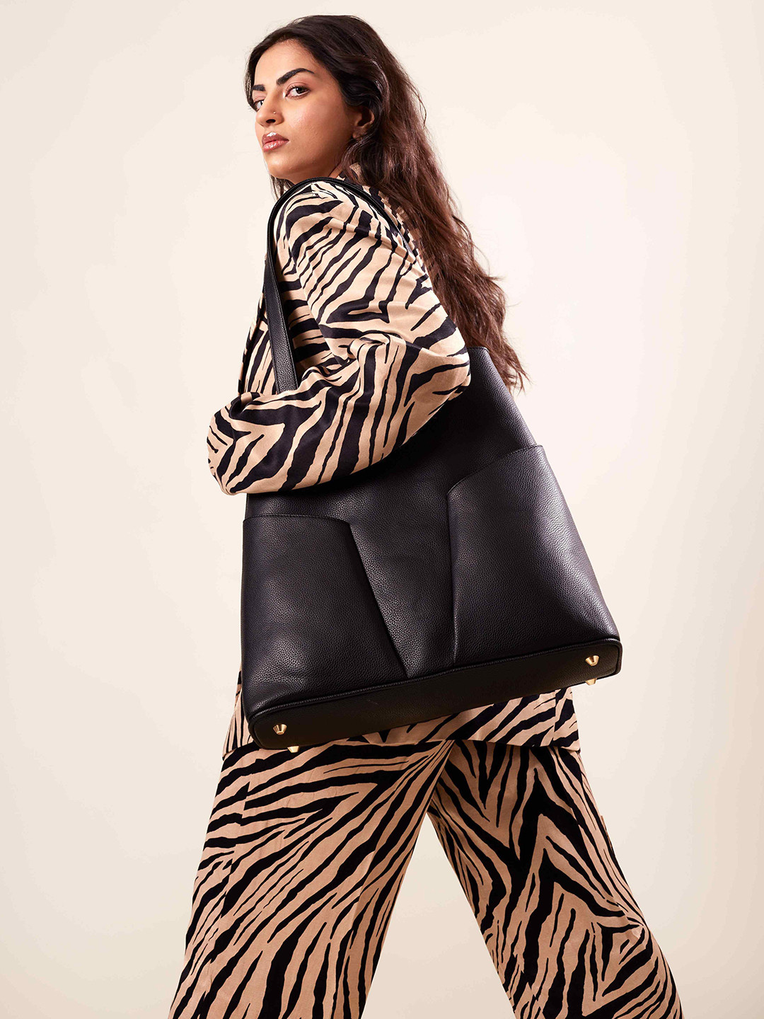 Oddcat Vegan Leather Tote Bag With Double Outside Pockets