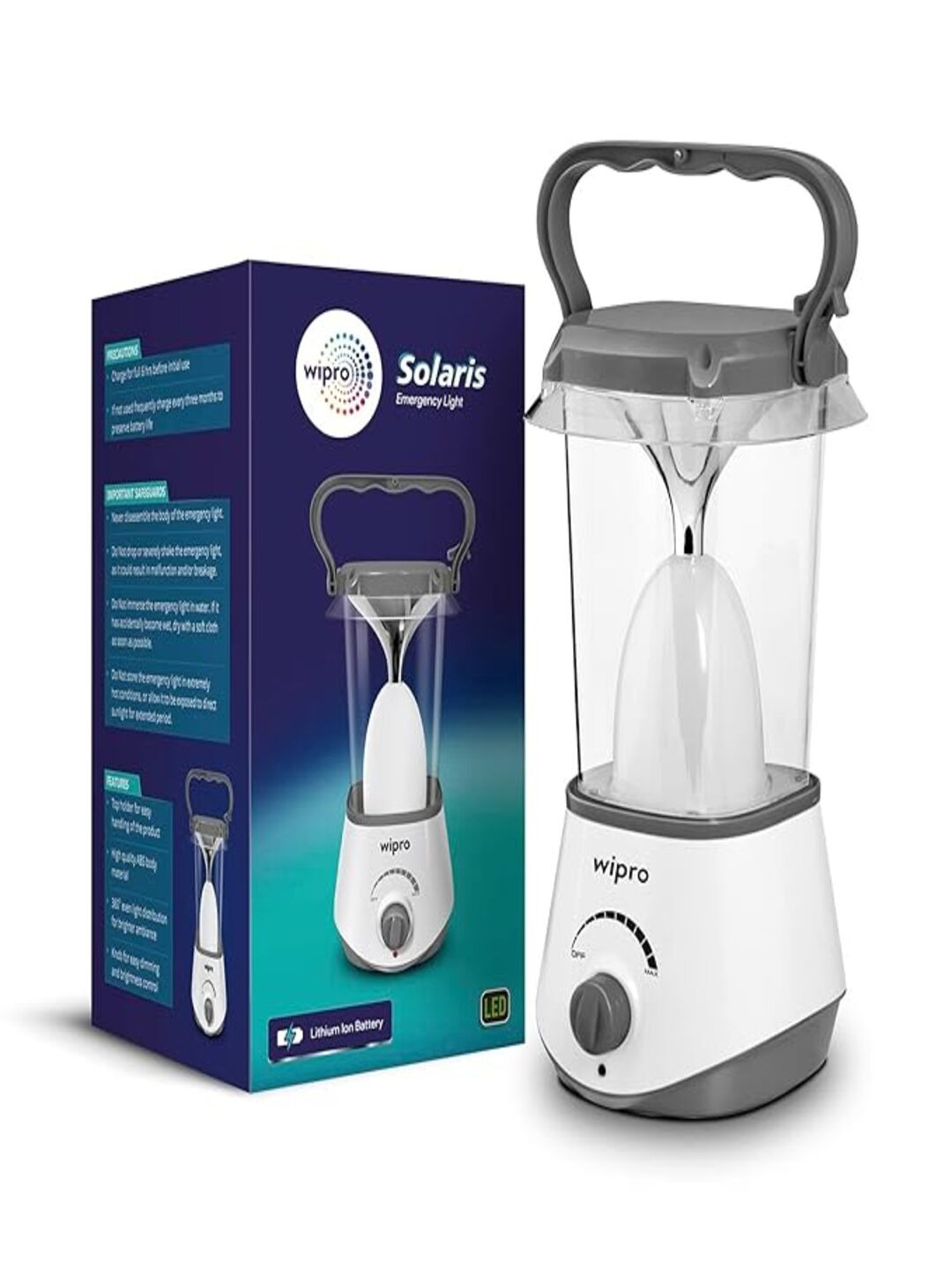 Wipro White Acrylic Industrial Abstract Shaped Rechargeable Table Lamp