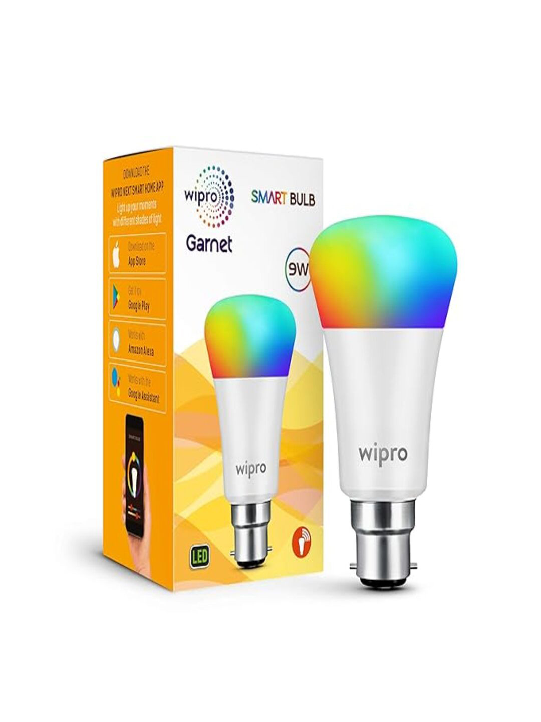 Wipro White 9W B22D Led Warm Smart Bulb