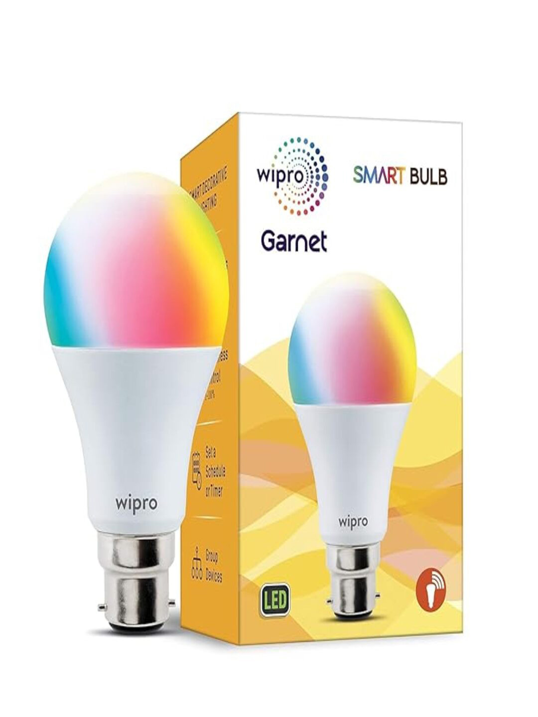 Wipro White & Blue LED  Wifi Smart Bulb - 9 W