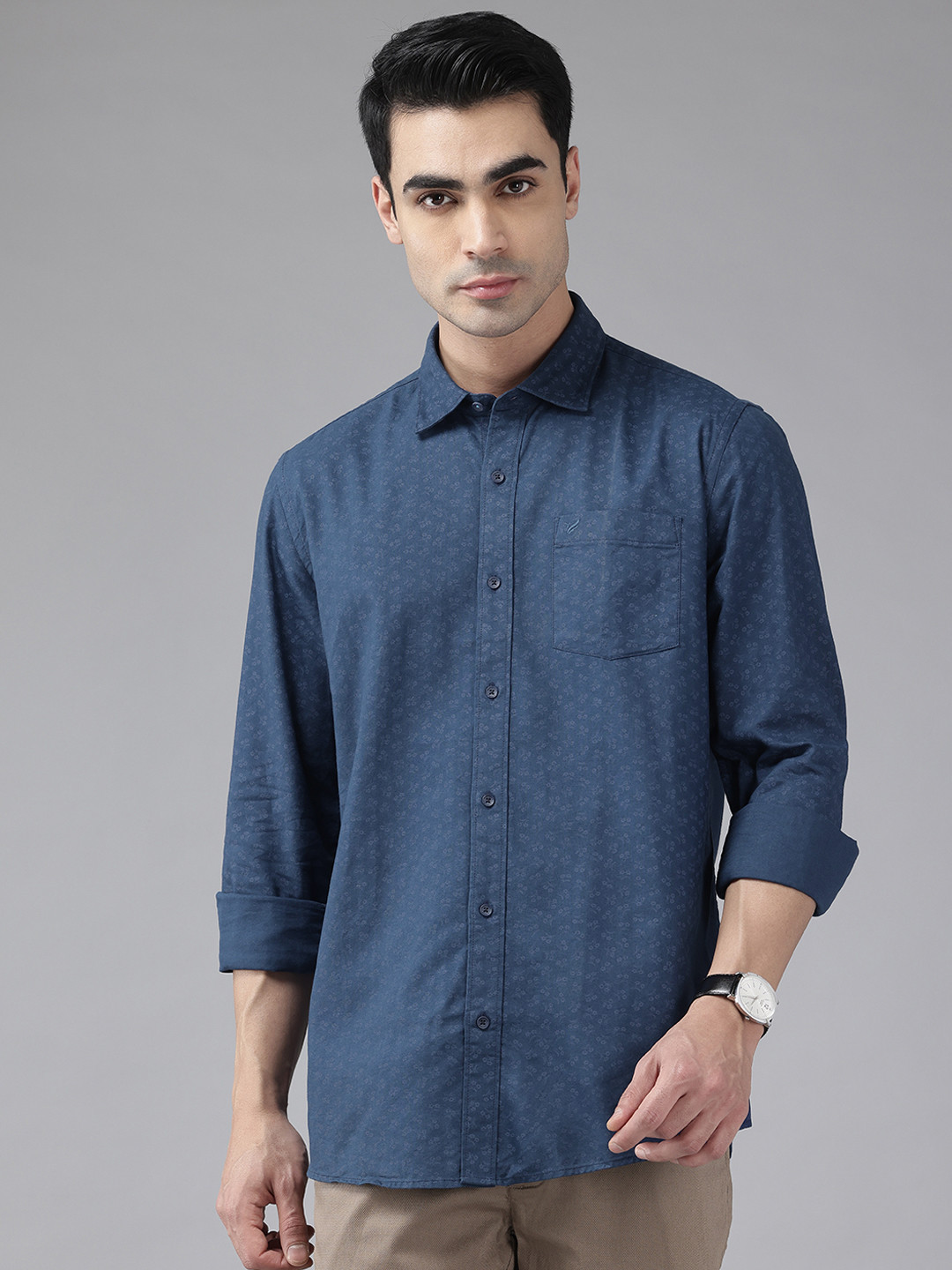 Blackberrys Men Floral Printed Dart Detail Pure Cotton Casual Shirt