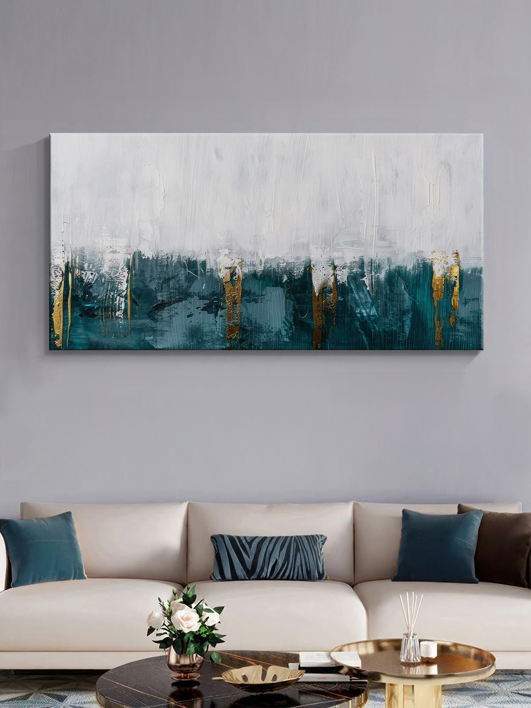 999Store Minimalist Canvas Wall Rectangle Paintings Wall Art - 48 x 24 In