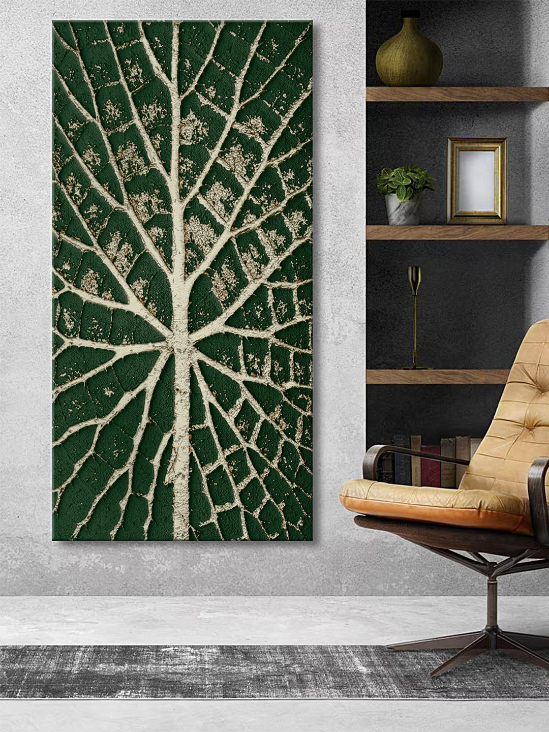 999Store Leaf Canvas Wall Rectangle Paintings Wall Art - 24 x 48In