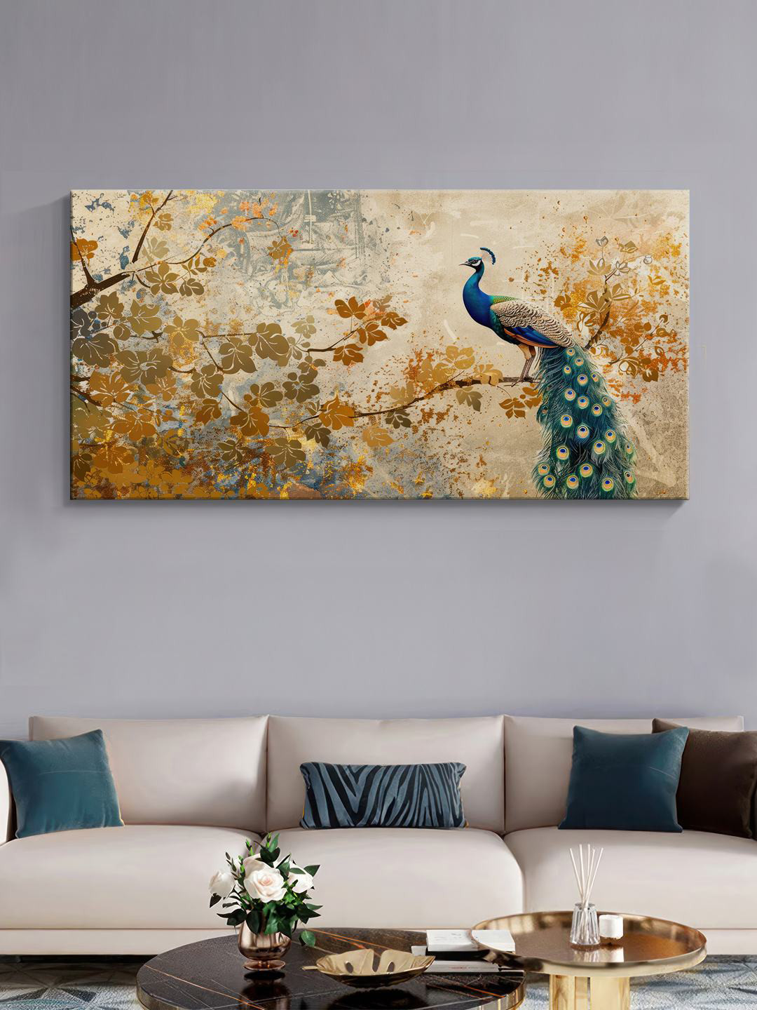 999Store Tan & Brown Birds and Animals Canvas Painting Wall Art