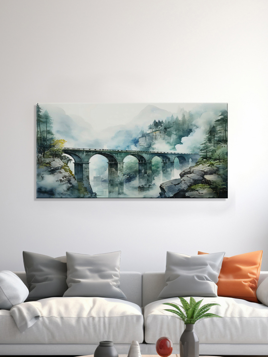 999Store Green & Blue Canvas Watercolor Wall Art