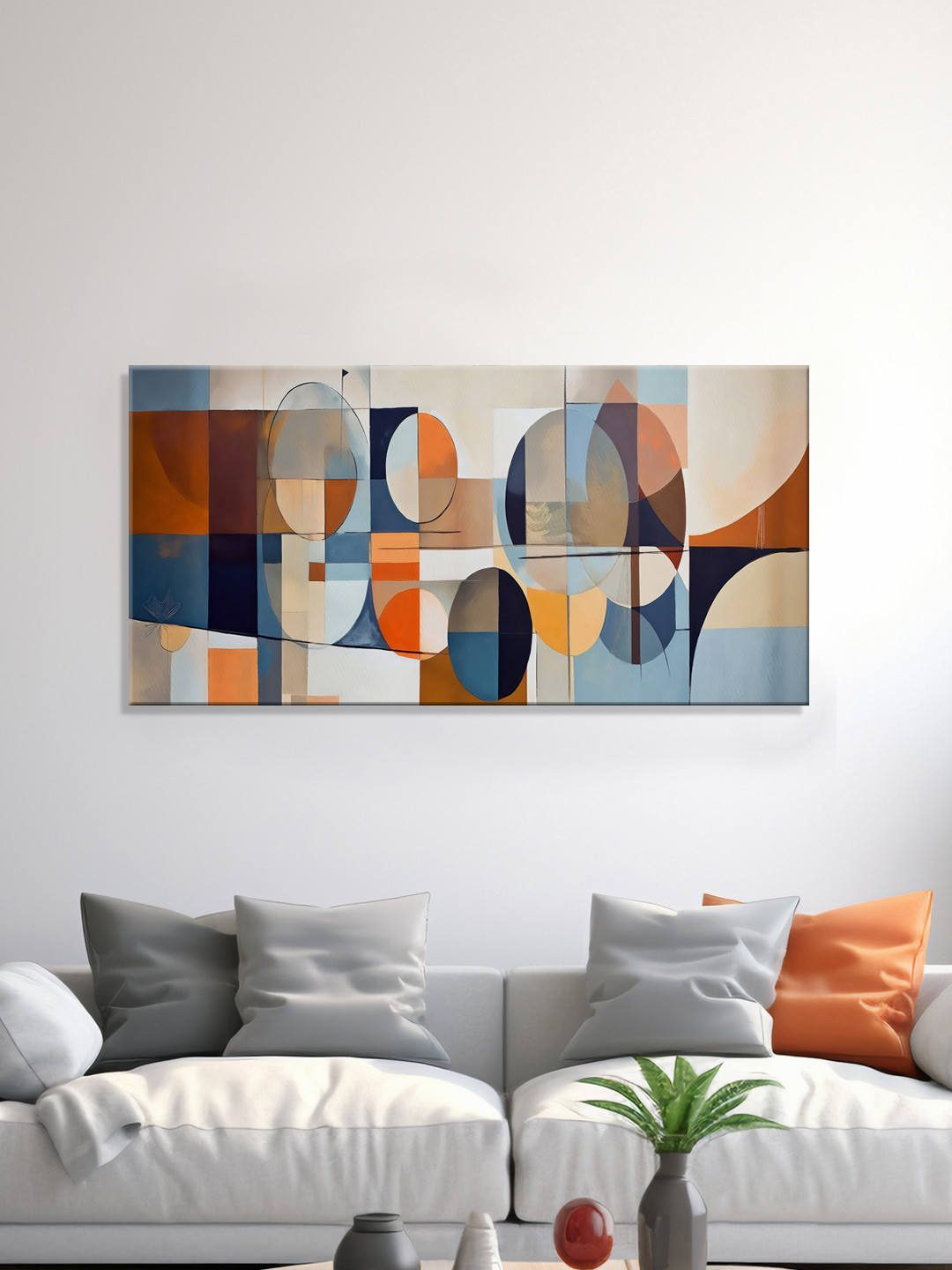 999Store Blue & White Ocean Waves Canvas Wall Art