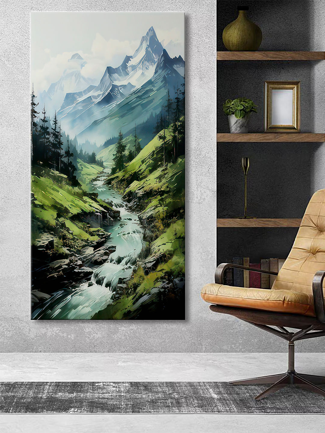 999Store Green & Blue Canvas Nature Wall Art