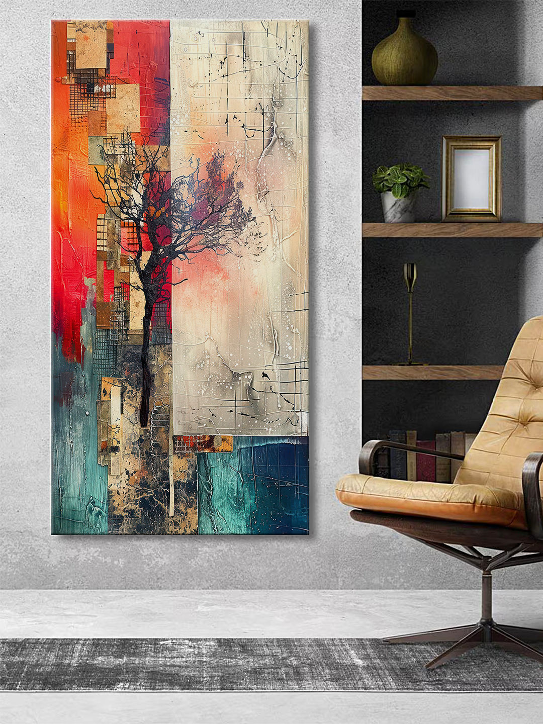 999Store Tree of Life Canvas Wall Rectangle Paintings Wall Art -24 x 48In