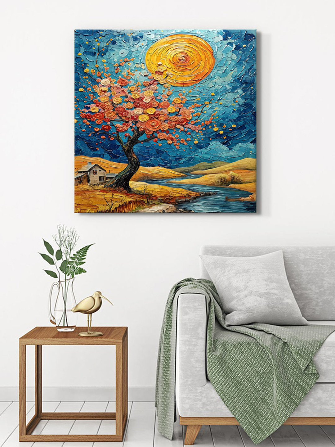 999Store Blue & Yellow Canvas Blossom Tree Wall Art